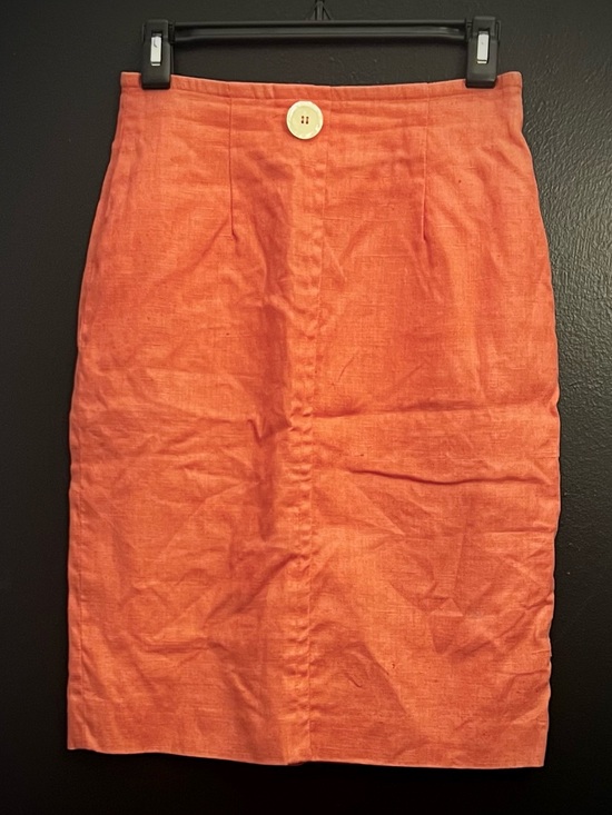 Ann Taylor Dresses & Skirts - Vintage Ann Taylor Coral Linen Pencil Skirt